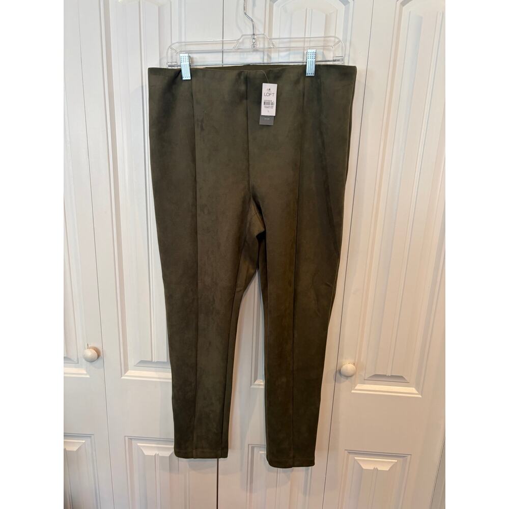 Loft Olive Green Suede Leggings Size Large